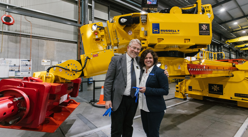 John Russell, Cherylyn Russell and RME's 500th RUSSELL 7 Mill Relining Machine