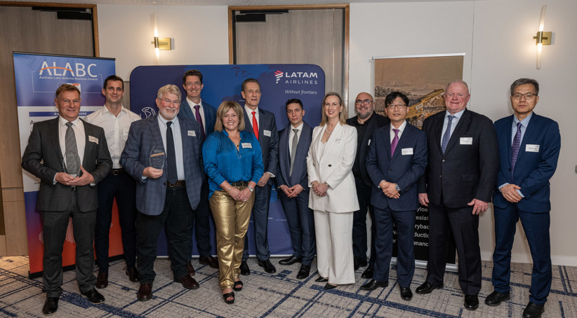 RUSSELL MINERAL EQUIPMENT accepting the ALABC 2024 Business Excellence Award