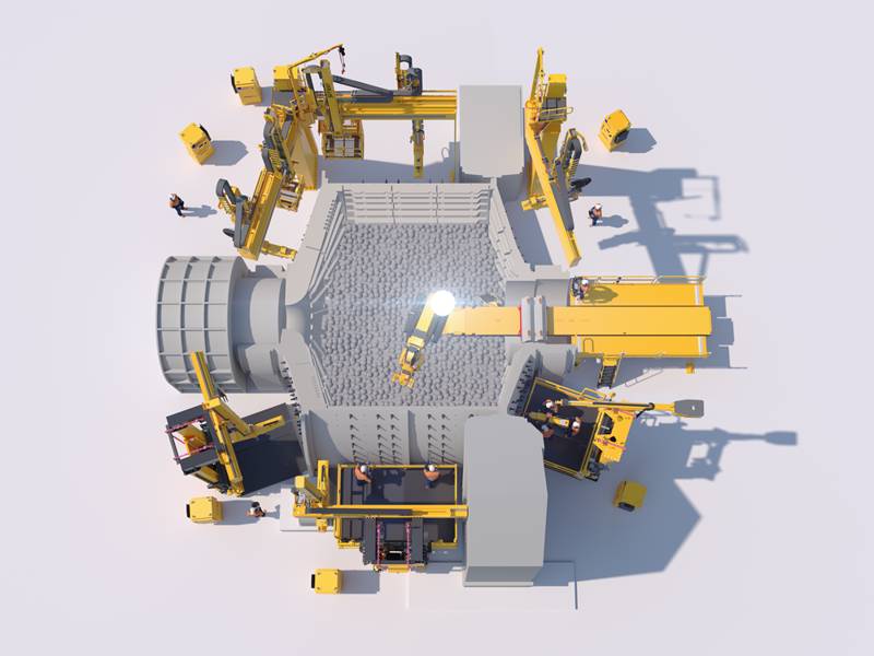 A render of the RME Advanced Technology Mill Relining System