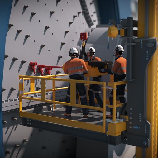 THUNDERBOLT  ELEVATING Platforms servicing a SAG mill